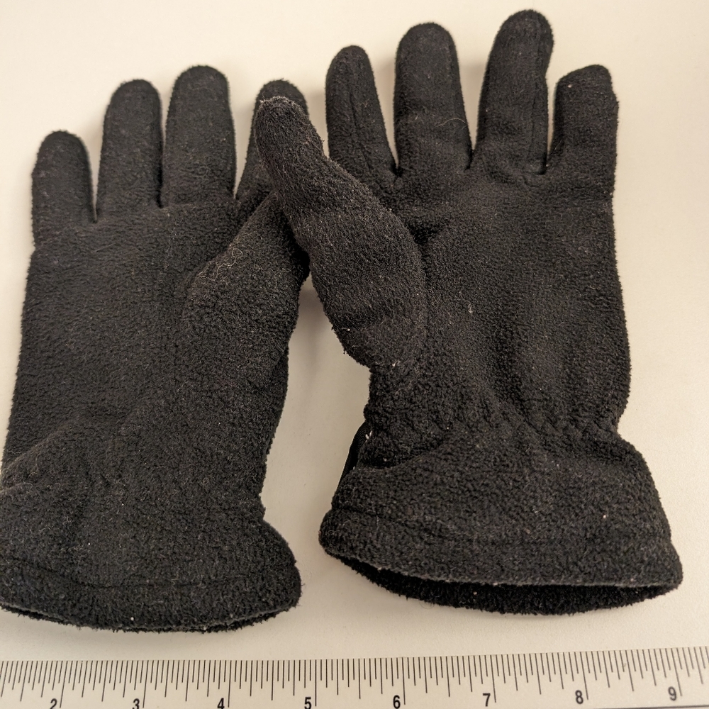 Black fleece Thinsulate fleece gloves Size M, Fuzzy, warm